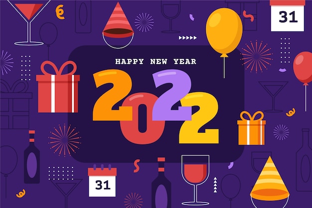 Flat new year background