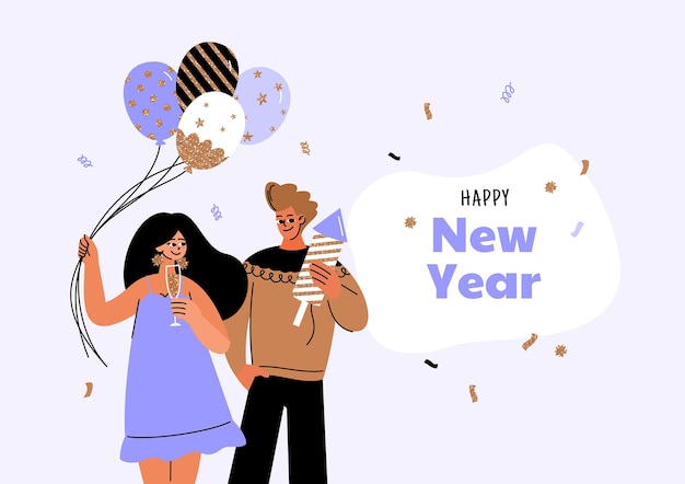 Free Vector flat new year illustration