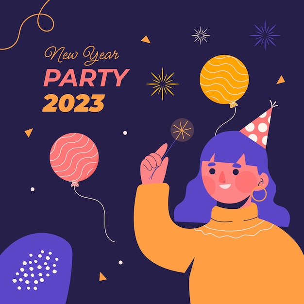 Free Vector flat new year's eve celebration illustration