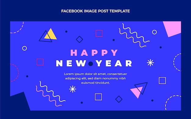 Free Vector flat new year social media post template