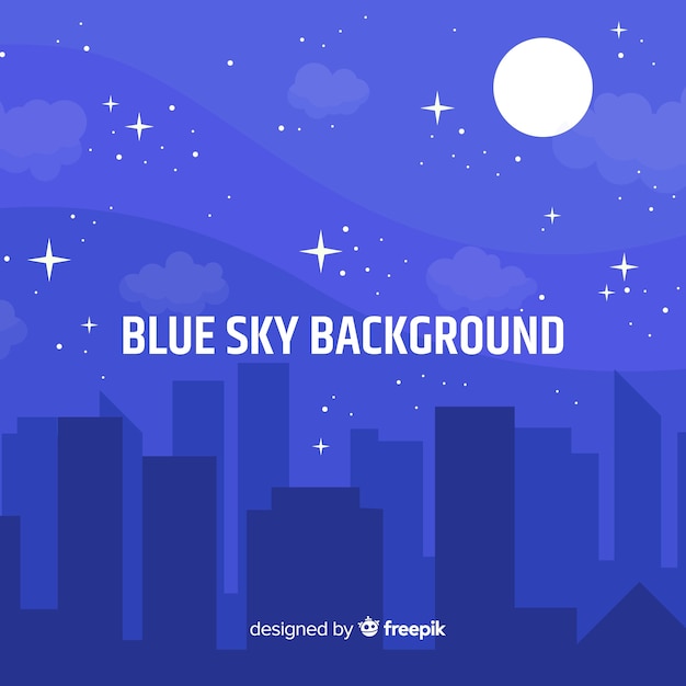 Flat night sky background