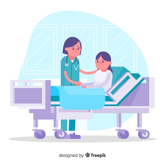 Free Vector flat nurse helping patient