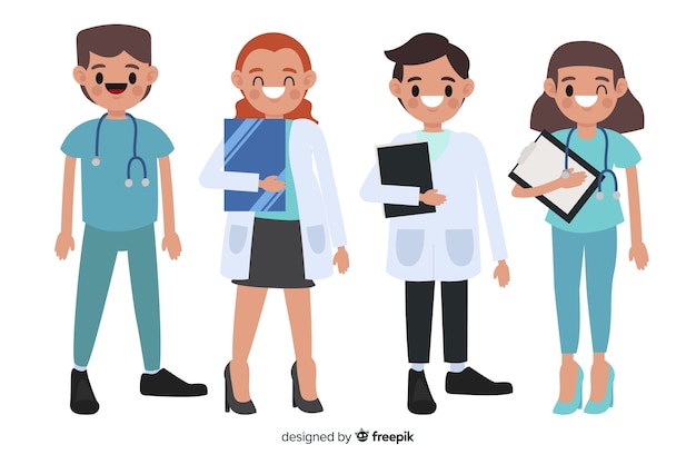 Free Vector flat nurse team