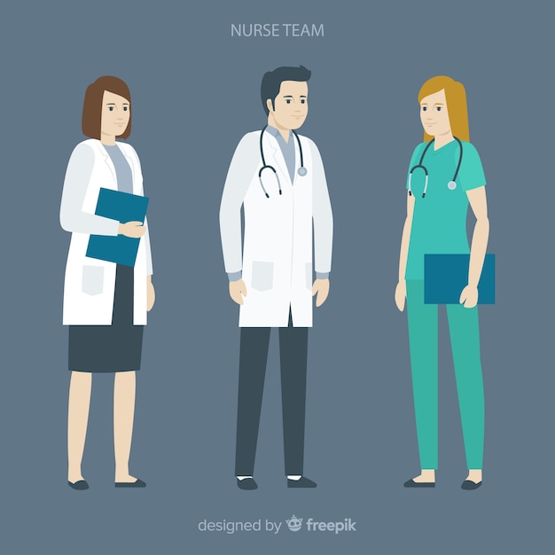 Free Vector flat nurse team