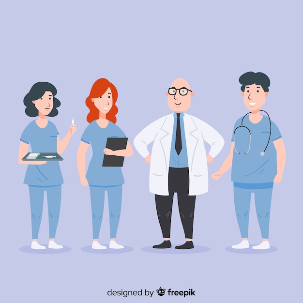 Free Vector flat nurse team