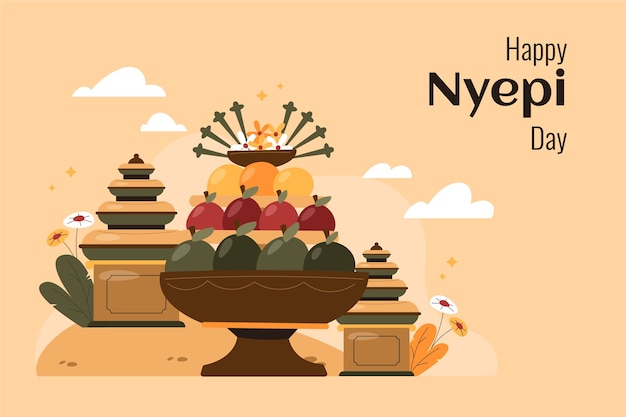 Free Vector flat nyepi celebration background