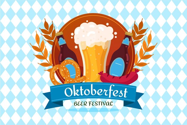 Flat oktoberfest background