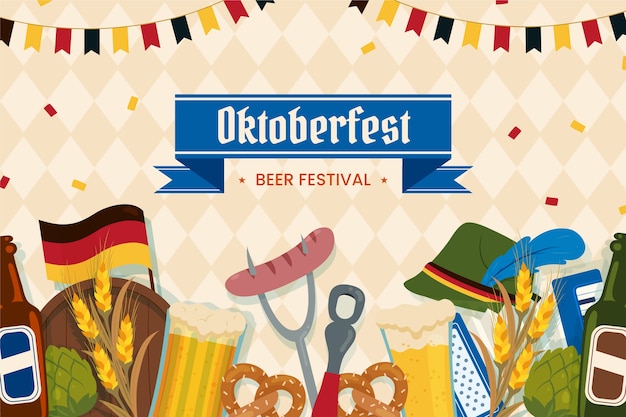 Flat oktoberfest background