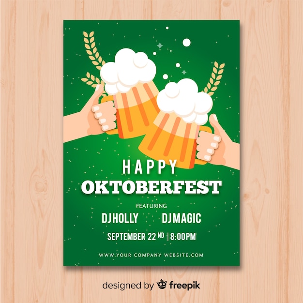 Free Vector flat oktoberfest poster mockup