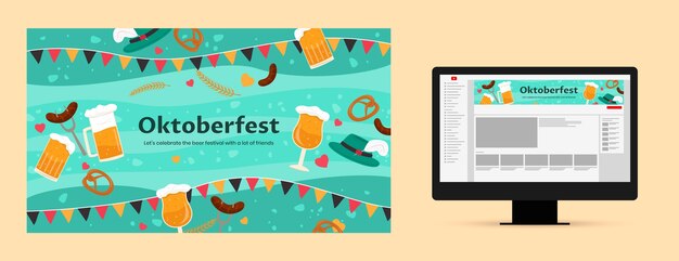 Flat oktoberfest youtube channel art