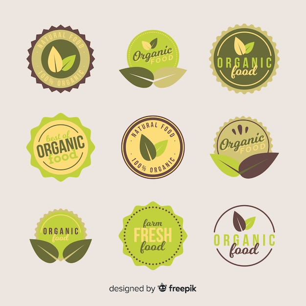 Flat organic food label collection