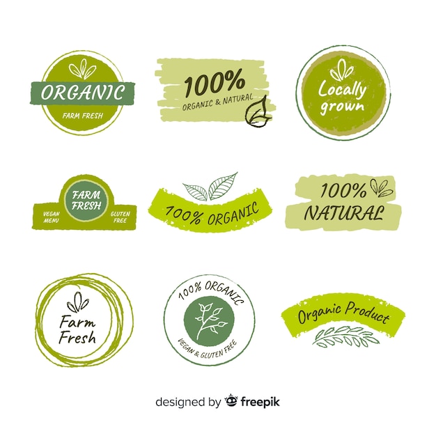 Flat organic fruit label set