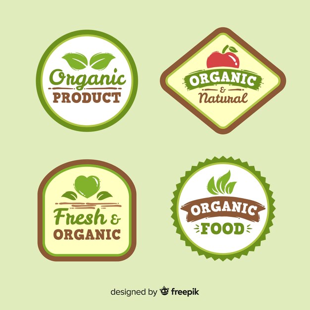 Flat organic fruit label set