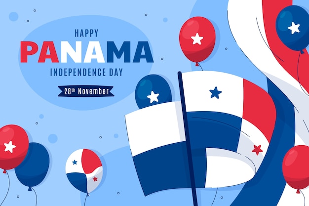 Free Vector flat panama independence day background