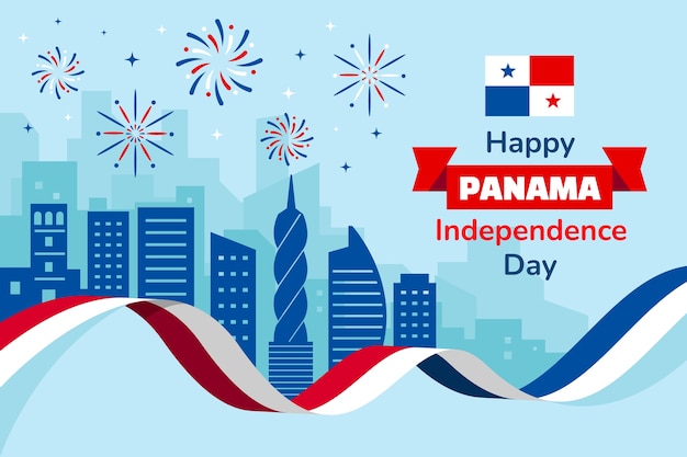 Free Vector flat panama independence day illustration