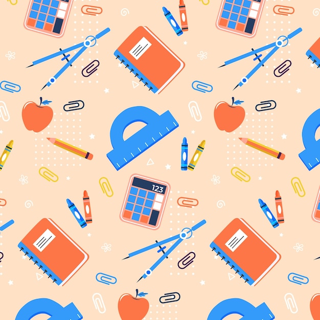 Free vector flat pattern design for back to school event