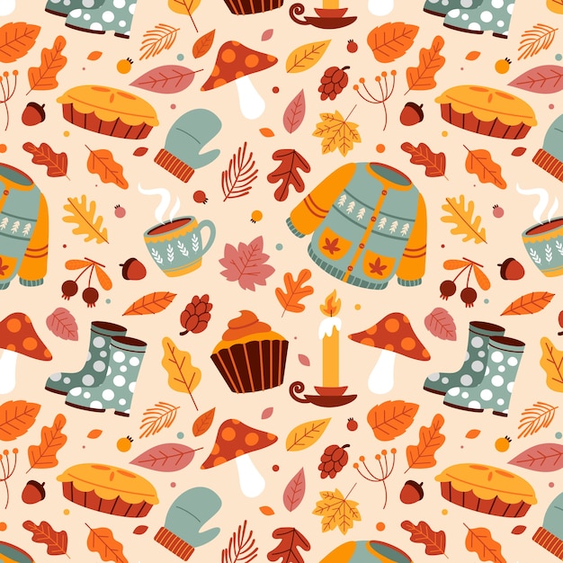 Flat pattern design for fall season celebration