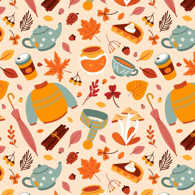 Flat pattern design for fall season celebration