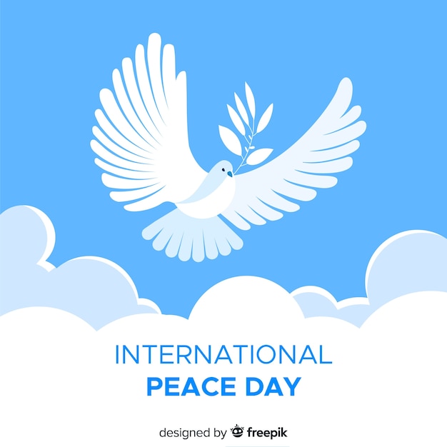 Free Vector flat peace day background with dove