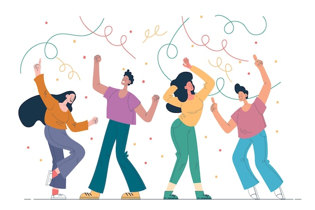 Free Vector flat people dancing illustration