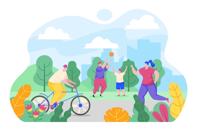 Free Vector flat people doing activities in nature