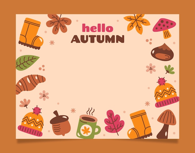 Flat photocall template for autumn celebration