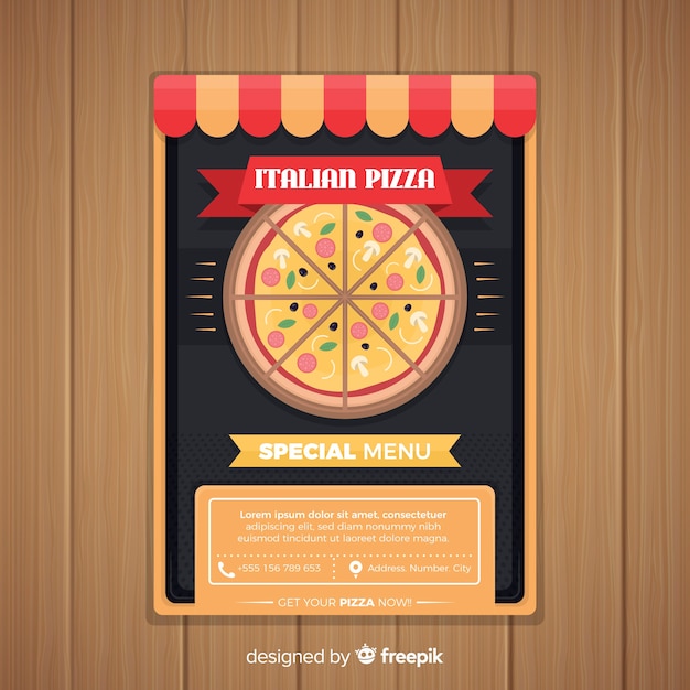 Free Vector flat pizza brochure template