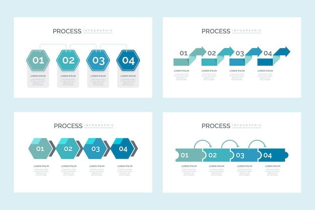 Free Vector flat process infographic template