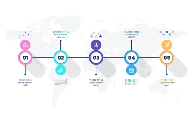 Flat process infographic template