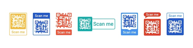 Free Vector flat qr code icon for mobile contactless payment