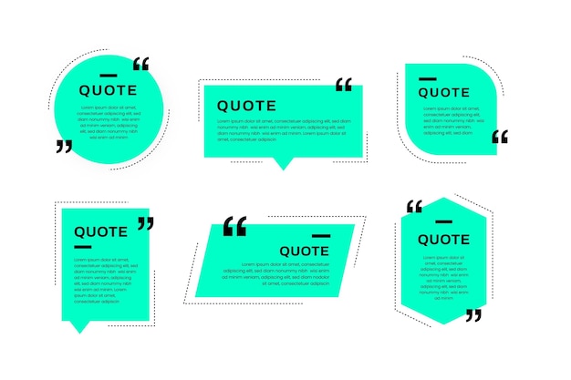 Free Vector flat quote box frame collection