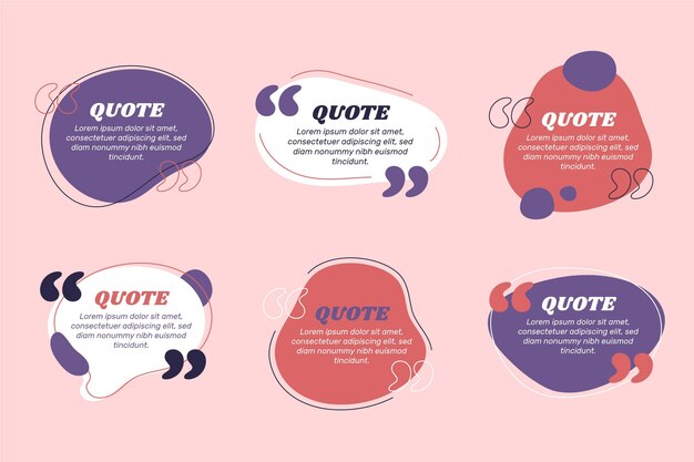 Free Vector flat quote box frame collection