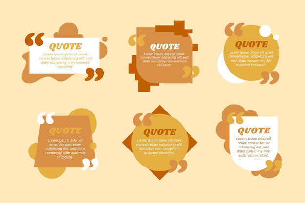 Free Vector flat quote box frame collection