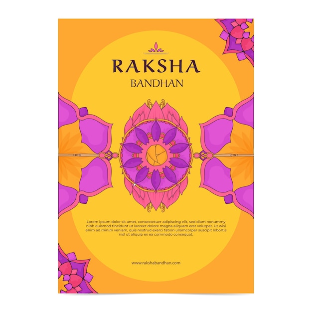 Flat raksha bandhan poster template