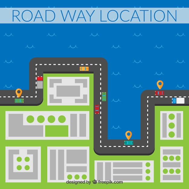 Free Vector flat road way location