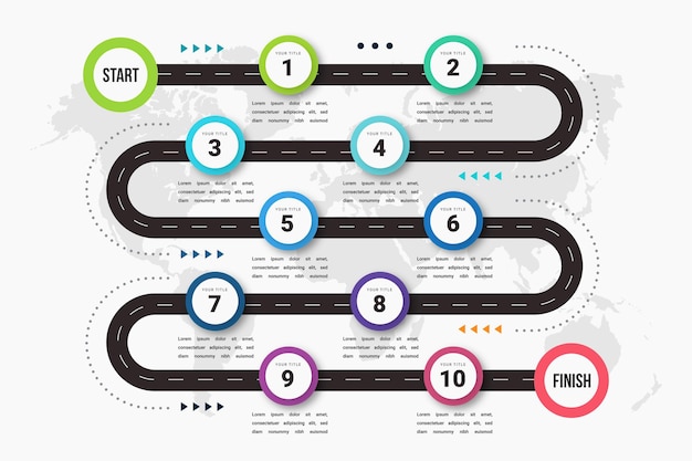 Flat roadmap infographic template