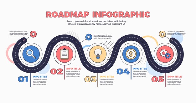 Flat roadmap infographic template