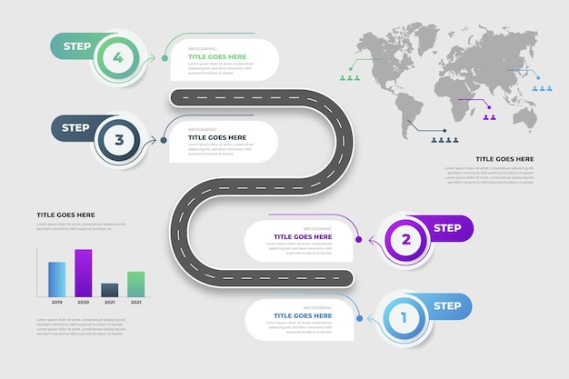 Free Vector flat roadmap infographic template