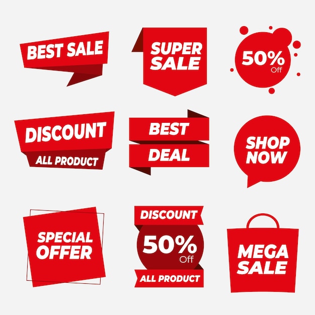 Free vector flat sale badge set