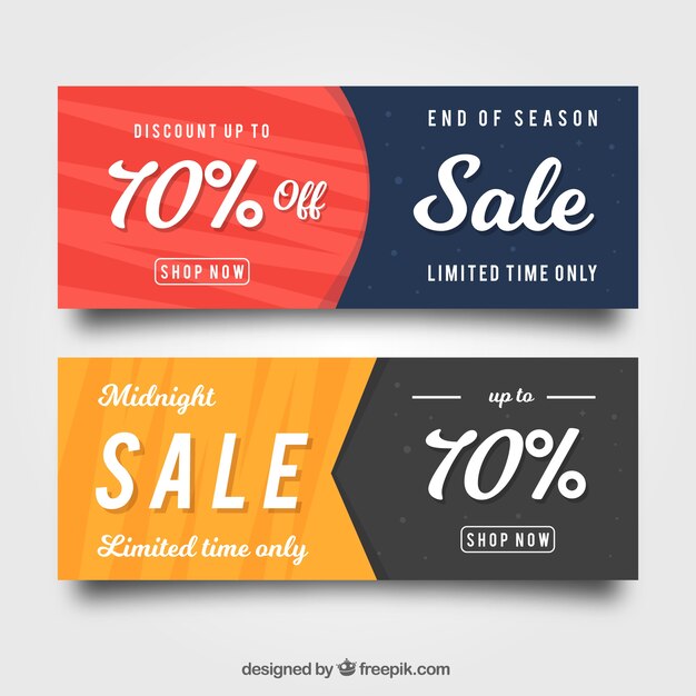 Flat sale banners