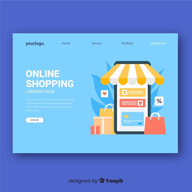 Flat sale landing page template