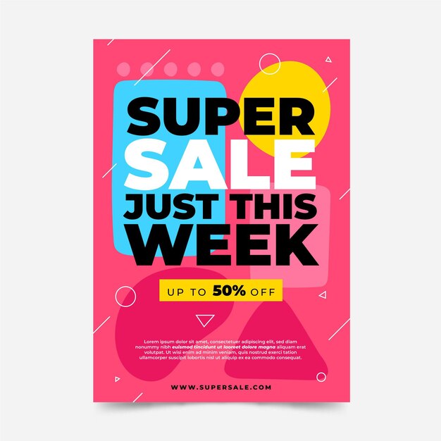 Flat sales poster template