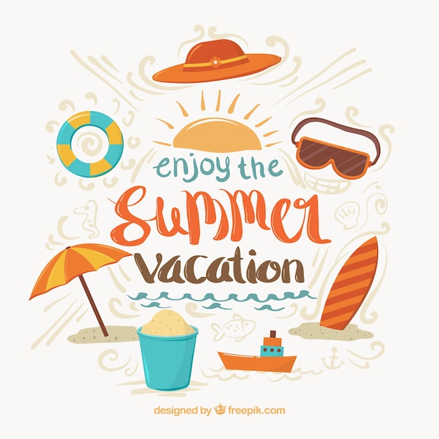 Free Vector flat selection of great summer objects