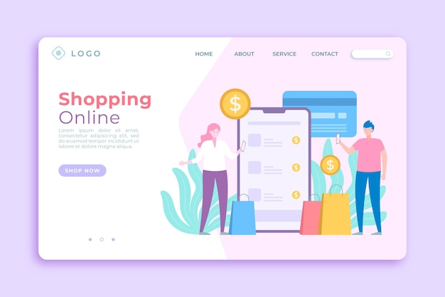 Flat shopping online landing page