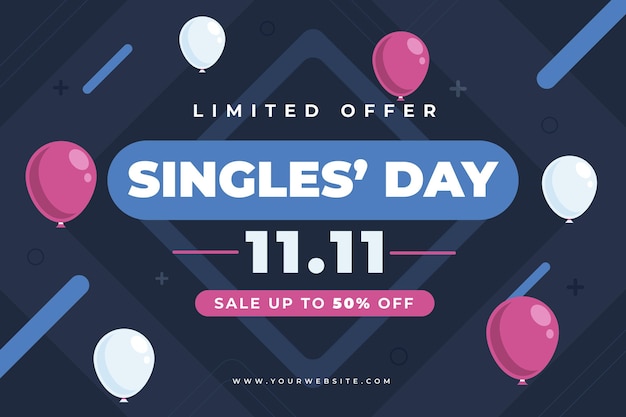 Free Vector flat single's day background