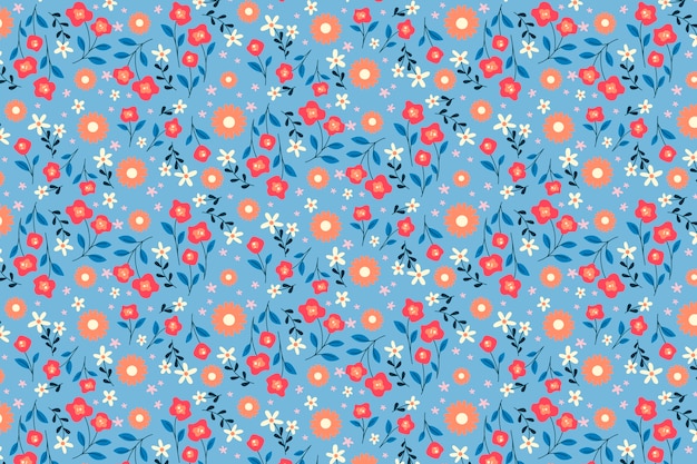 Free Vector flat small flowers pattern