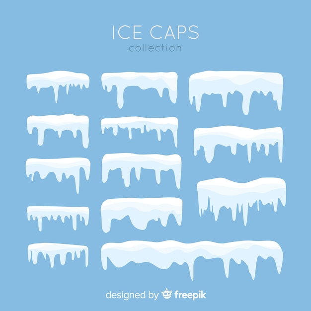 Free Vector flat snow cap collection