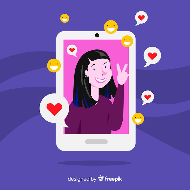 Free Vector flat social influencer