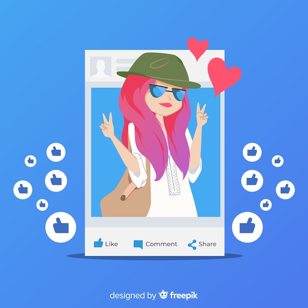 Free Vector flat social influencer