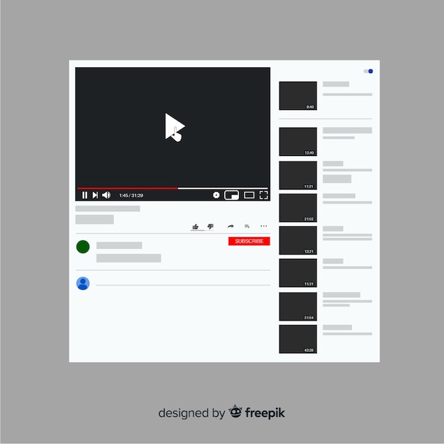 Flat social media multimedia player template